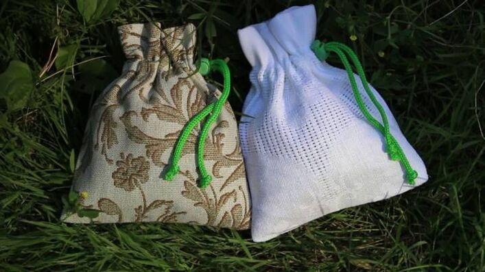 Handmade bags with herbs and stones, attracting success in business